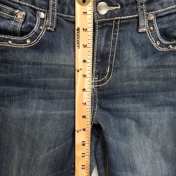Earl Jeans Womens Mid Rise Boot Cut Jeans Medium Embroidered Pockets Size 8 - Picture 11 of 12
